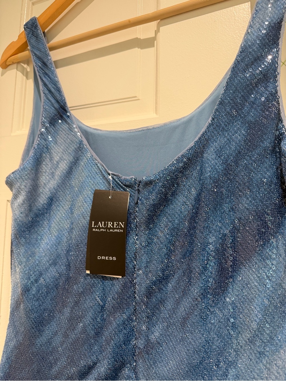 Ralph Lauren sequin Blue Sleeveless Maxi Dress - new w tags